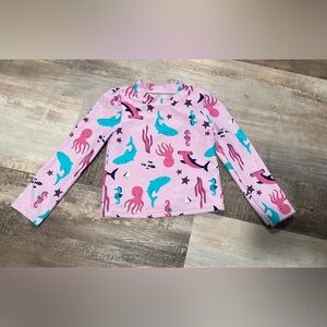 Pink Long Sleeve Ocean Print Shirt